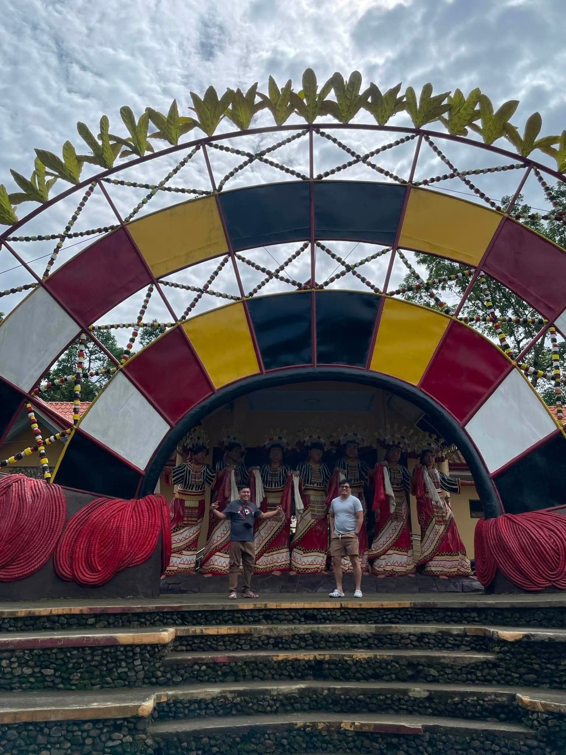 Tour group at an outdoor attraction